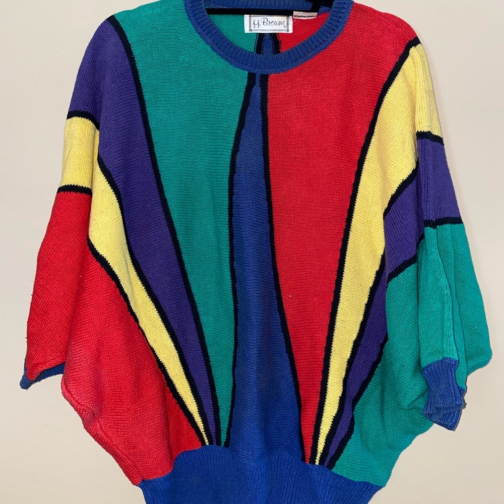 Vintage J.J. Browne Multicolored Rainbow Parachute Sweater